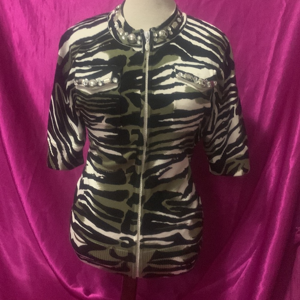 Just B,3/4 lengths sleeve, heavily jewelled and funky design. Size M